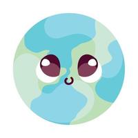 kawaii aarde planeet vector