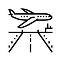 luchthaven startbaan concrete lijn pictogram vectorillustratie vector