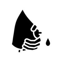 melk pompen met hand glyph pictogram vectorillustratie vector