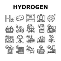 waterstof industrie collectie iconen set vector