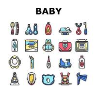 baby accessoires en uitrusting pictogrammen instellen vector