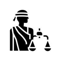 justitia wet glyph pictogram vectorillustratie vector