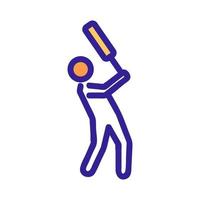 cricket speler pictogram vector. geïsoleerde contour symbool illustratie vector