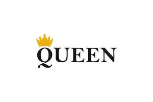 luxe koningin-logo met kroonontwerp vector