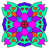 download de mandala-sjabloon met dominante kleuren paars en blauw vector