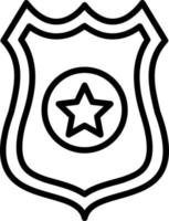 politie badge lijn icoon vector