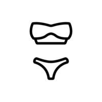 aparte bikini badpak en top pictogram vector overzicht illustratie