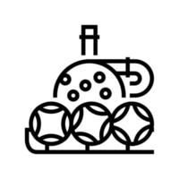 wiel en ballen lotto lijn pictogram vectorillustratie vector