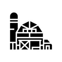 boerderij gebouw glyph pictogram vectorillustratie vector