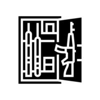 pistool kabinet veilige glyph pictogram vectorillustratie vector
