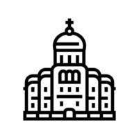 kerk of klooster christendom rooilijn pictogram vectorillustratie vector