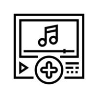 muziek inhoud ugc lijn pictogram vectorillustratie vector