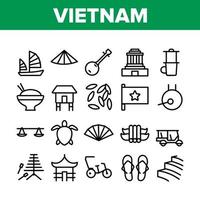 vietnam collectie traditionele pictogrammen instellen vector