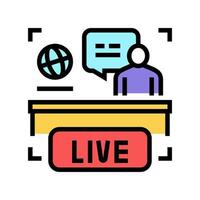 wereld live nieuws kleur pictogram vectorillustratie vector