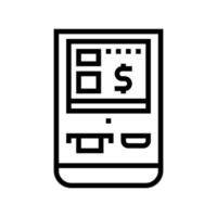 multifunctionele pos terminal lijn pictogram vectorillustratie vector