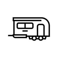 camper aanhangwagen lijn pictogram vectorillustratie vector