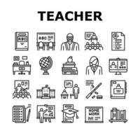 leraar onderwijs collectie iconen set vector