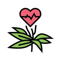 natuurlijke plant voor hartslag fytotherapie kleur pictogram vectorillustratie vector