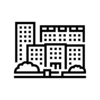 wooncomplex appartement gebouw lijn pictogram vectorillustratie vector