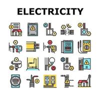 elektrische installatie gereedschap pictogrammen instellen vector