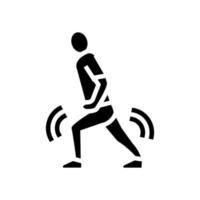 pijn bij het lopen van platte voeten glyph pictogram vectorillustratie vector