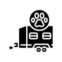 dier vervoer aanhangwagen glyph pictogram vectorillustratie vector