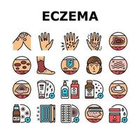 eczeem ziekte behandel collectie iconen set vector