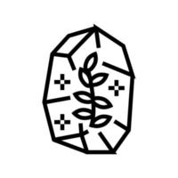 steen met plant boho lijn pictogram vectorillustratie vector