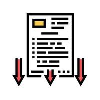 rechtszaak document kleur pictogram vectorillustratie vector