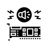 geluidskaart computer component glyph pictogram vectorillustratie vector