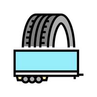 aanhangwagen banden kleur pictogram vectorillustratie vector