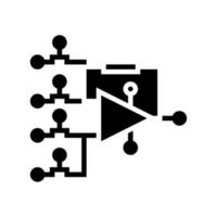 hardware model neuraal netwerk glyph pictogram vectorillustratie vector