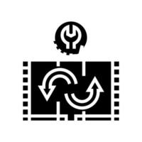 tape duplicatie glyph pictogram vectorillustratie vector