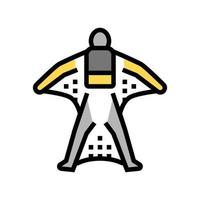 wingsuit vliegende extreme sport man kleur pictogram vectorillustratie vector