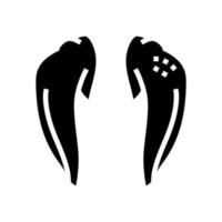 vleugeltip kip glyph pictogram vectorillustratie vector