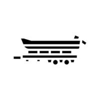 boot vervoer aanhangwagen glyph pictogram vectorillustratie vector