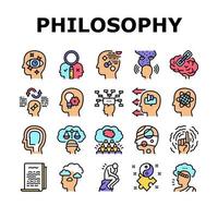 filosofie wetenschap collectie iconen set vector