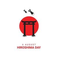 Hiroshima vredes herdenkingsceremonie. gehouden elke 6 augustus. vector illustratie