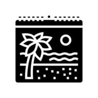 vakantie kalender glyph pictogram vectorillustratie vector