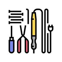 tools voor reparatie elektronica kleur pictogram vectorillustratie vector