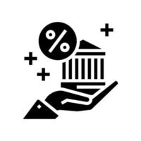 toegang tot bankleningen, fondsen en garantieprogramma's glyph pictogram vectorillustratie vector