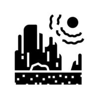 droogte land glyph pictogram vectorillustratie vector