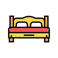 bed in motel appartement kleur pictogram vectorillustratie vector