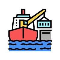 schip kraan kleur pictogram vectorillustratie vector