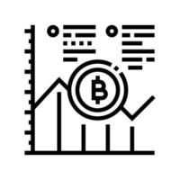 groei bitcoin tarief ico lijn pictogram vectorillustratie vector