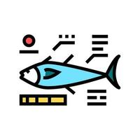 tonijn kenmerken kleur pictogram vectorillustratie vector