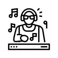 dj uitvoeren van muziek lijn pictogram vectorillustratie vector