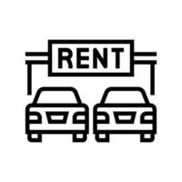 huur auto motel service lijn pictogram vectorillustratie vector