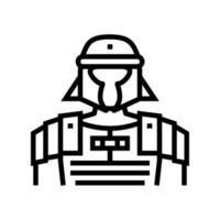 legioensoldaat oude rome krijger lijn pictogram vectorillustratie vector