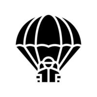 parachute soldaat glyph pictogram vectorillustratie vector